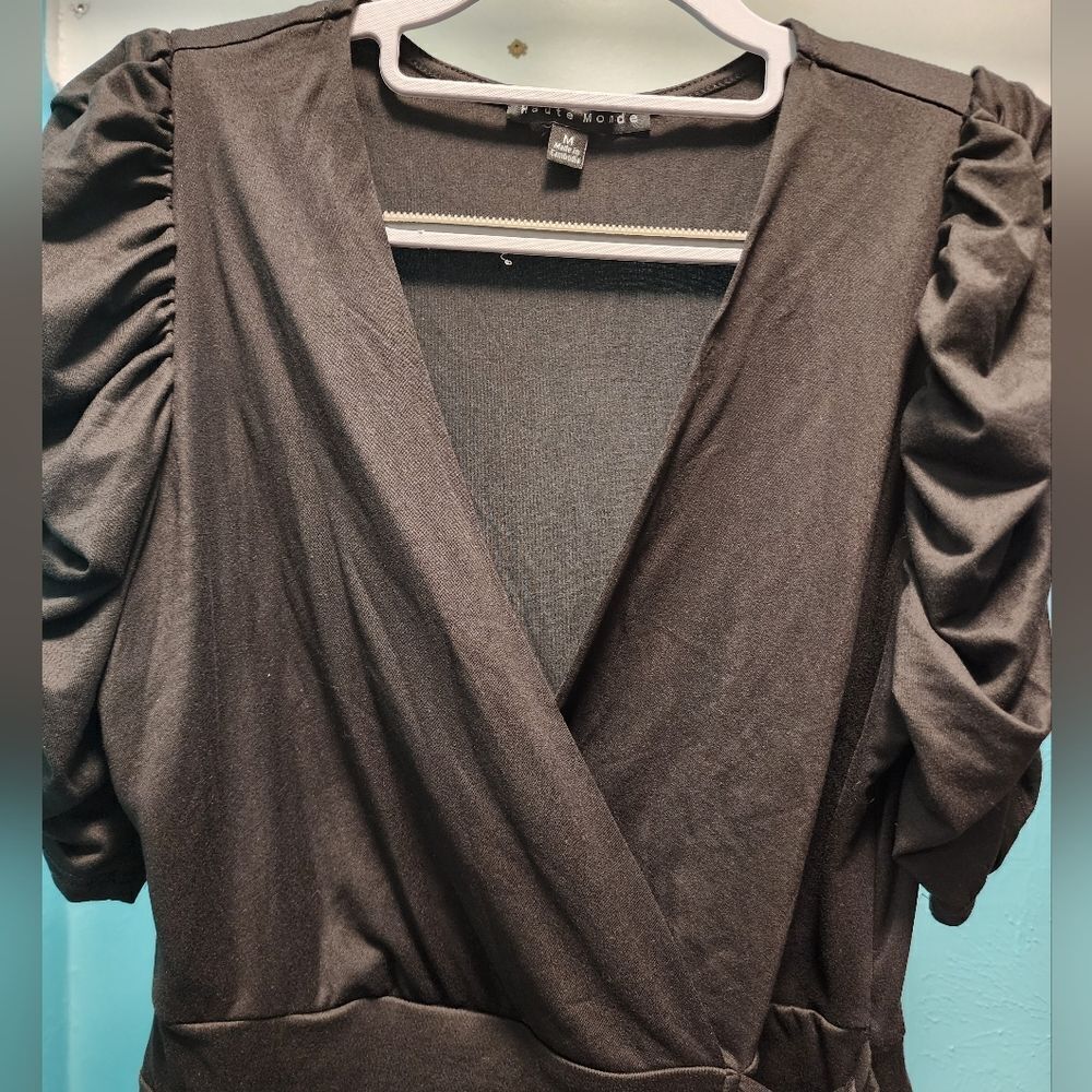 Black Peplum Blouse - Picture 2 of 3